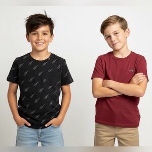 Hollister Men XXS Tees T-Shirts Set of 2 Black Burgundy